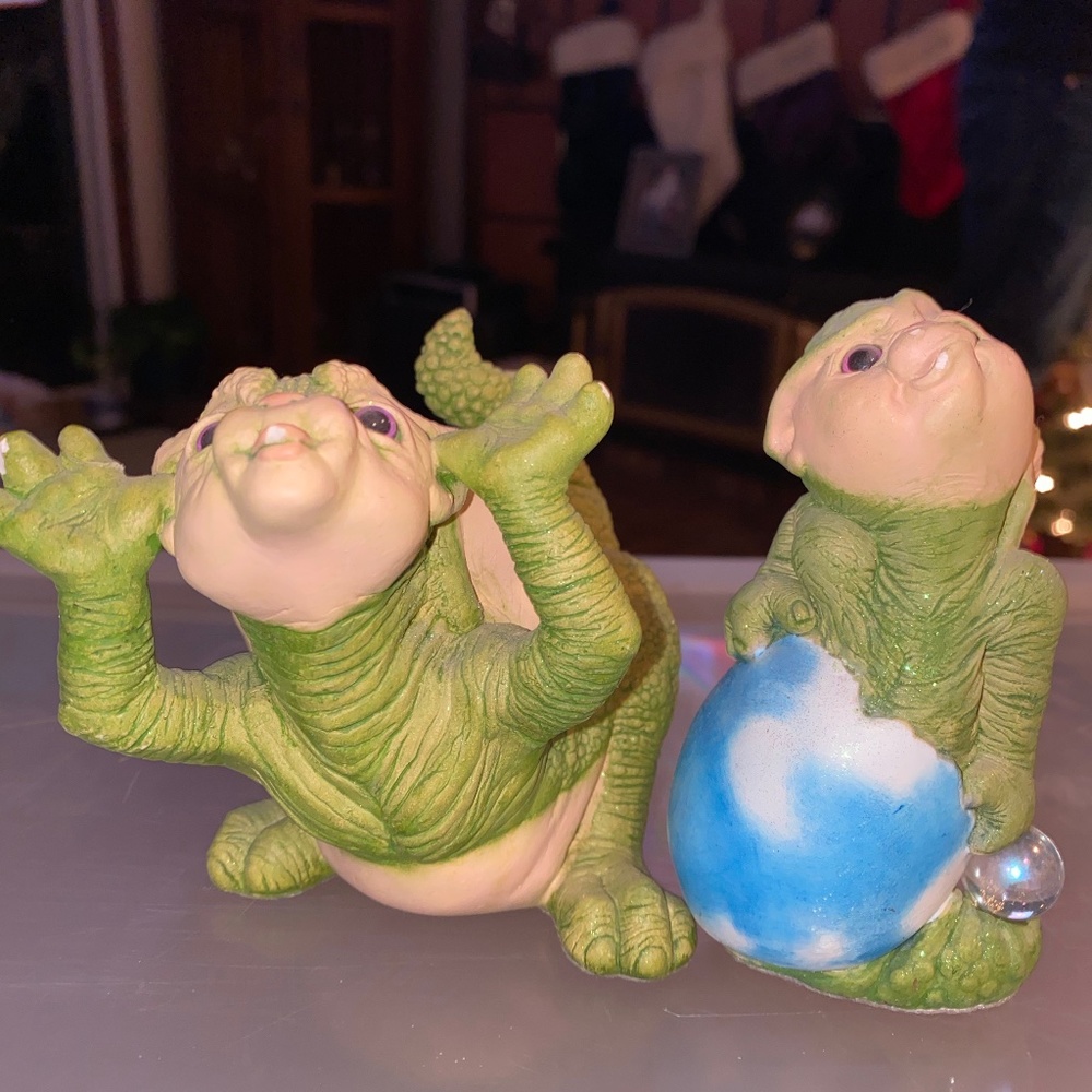 Vintage Dragon Keep "razz" and Baby Dragon Figurines Swarovski Crystal
